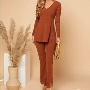 Ribbed knit cozy cute set